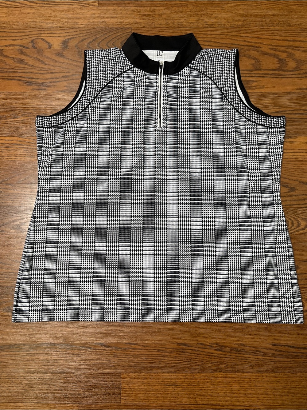 EP New York Mock Zip, Plaid/Houndstooth Sleeveless Golf Polo size Women’s 1X